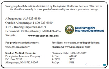 Download New Hampshire health insurance card Photoshop template